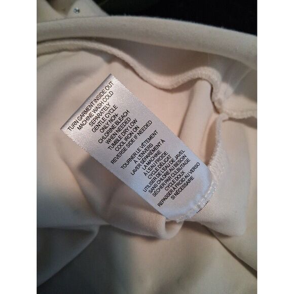 Elie Tahari Ecru Sweater Sweatshirt Embellished Silver Rhinestones S/P - Picture 6 of 6